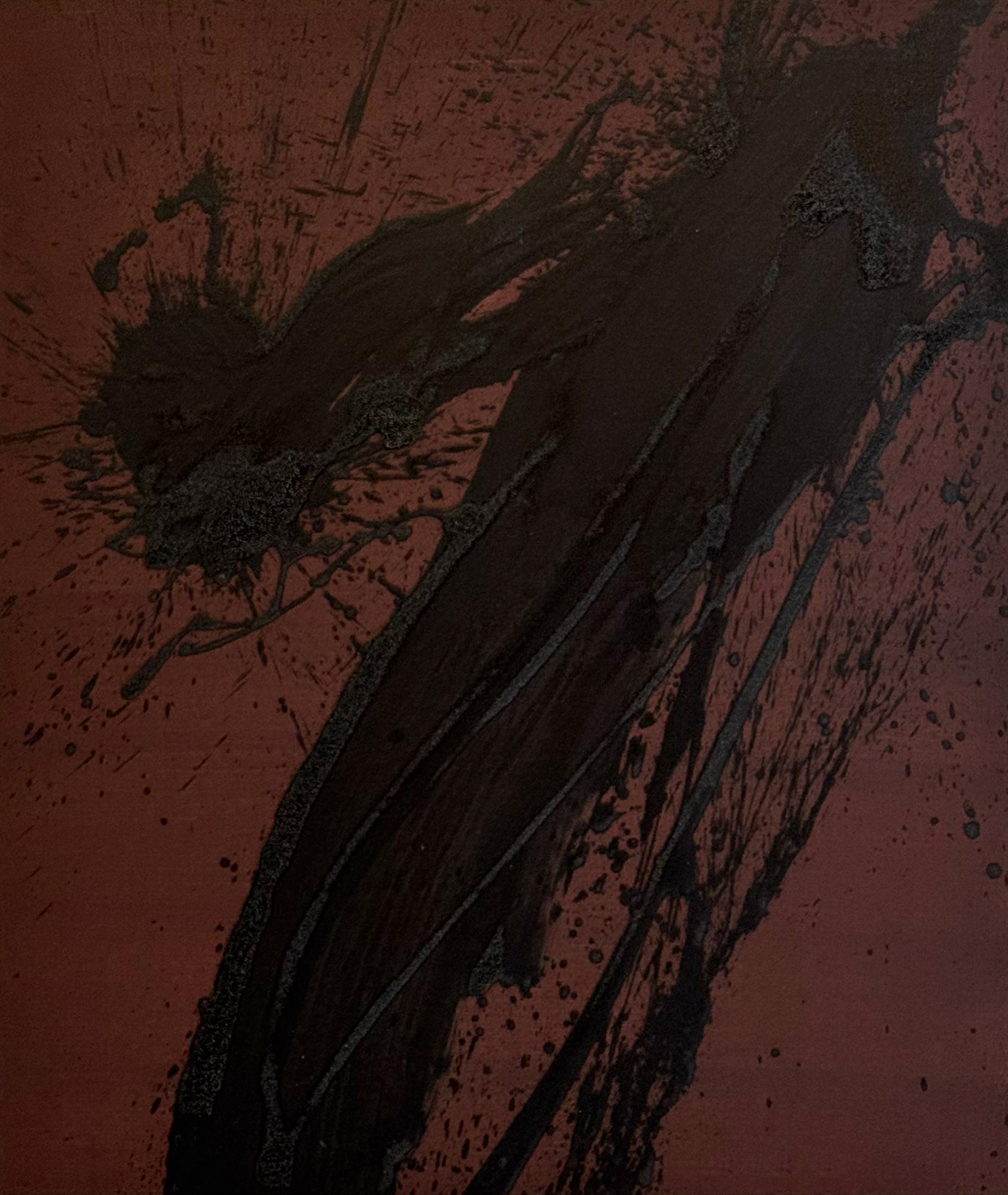 Jonathan Freemantle Contemporary Abstract Expressionist Painting Dark Tones For Sale 2
