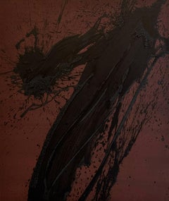Jonathan Freemantle Peinture expressionniste abstraite contemporaine Tons foncés