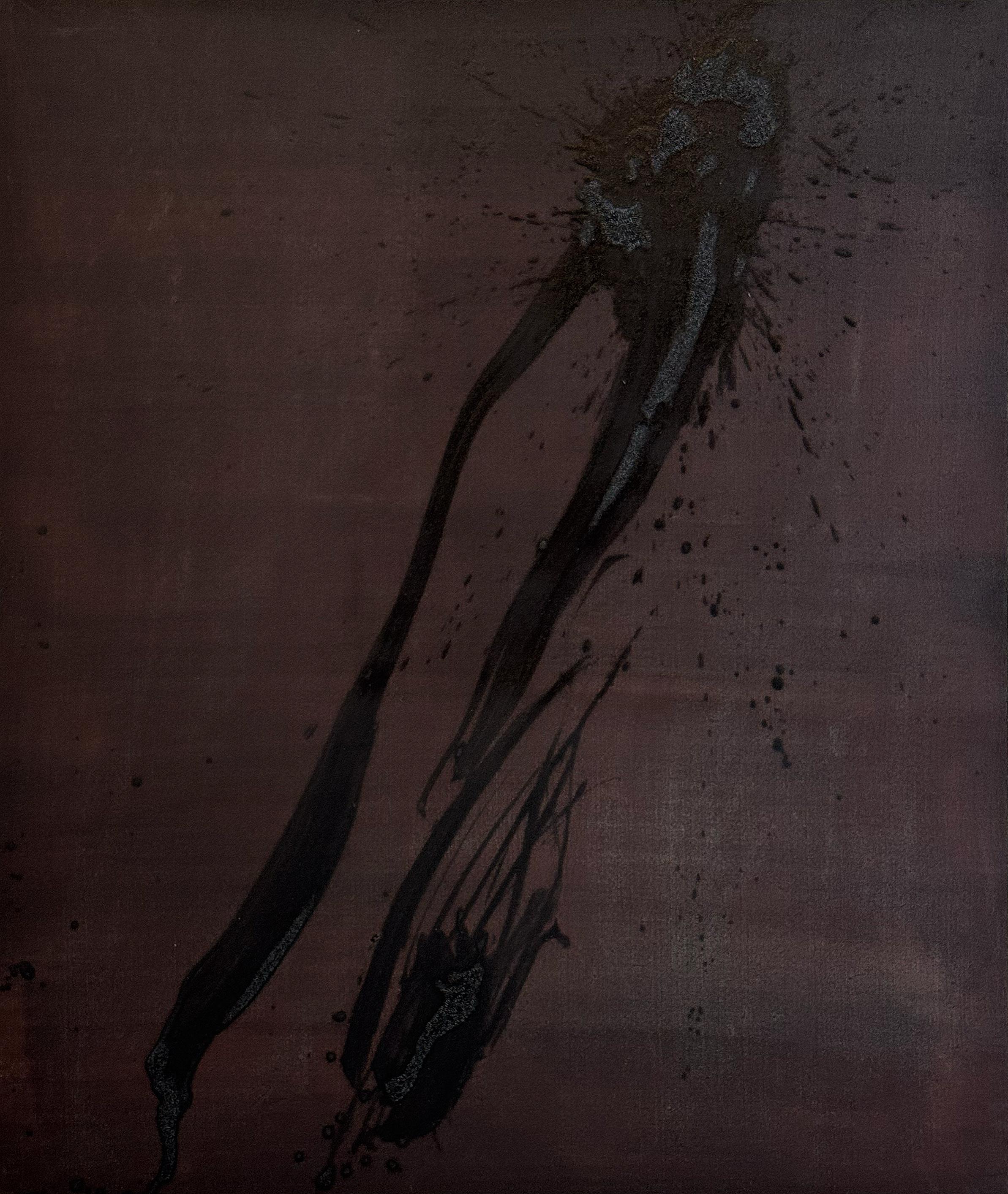 Jonathan Freemantle Contemporary Abstract Expressionist Painting in Dark Tones For Sale 2