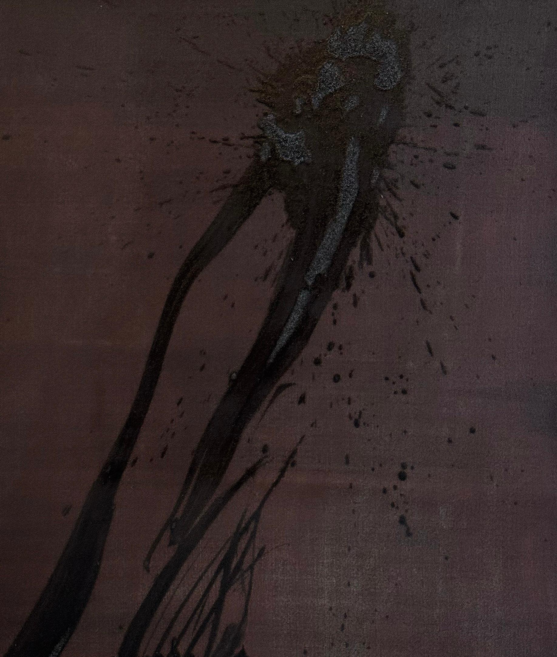 Jonathan Freemantle Contemporary Abstract Expressionist Painting in Dark Tones For Sale 3