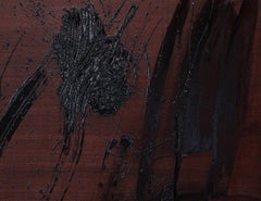 Large-Scale Abstract Painting in Earth Brown and Black, Textural Contemporary