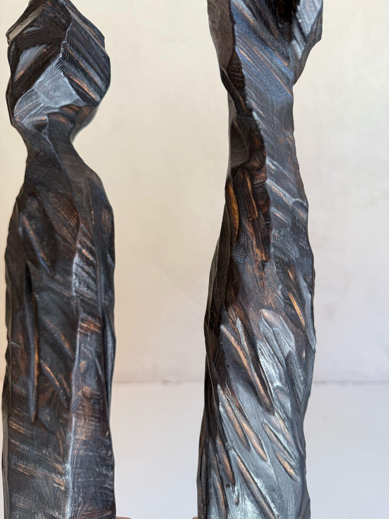 ABSTRACT Wood Sculpture Landscapes Black Contemporary Jonathan Freemantle For Sale 1