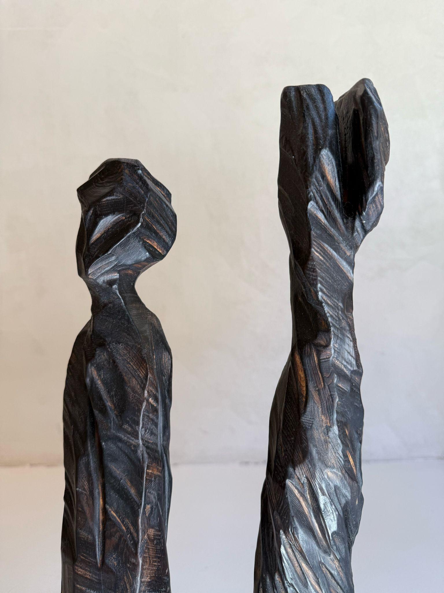 ABSTRACT Wood Sculpture Landscapes Black Contemporary Jonathan Freemantle For Sale 2