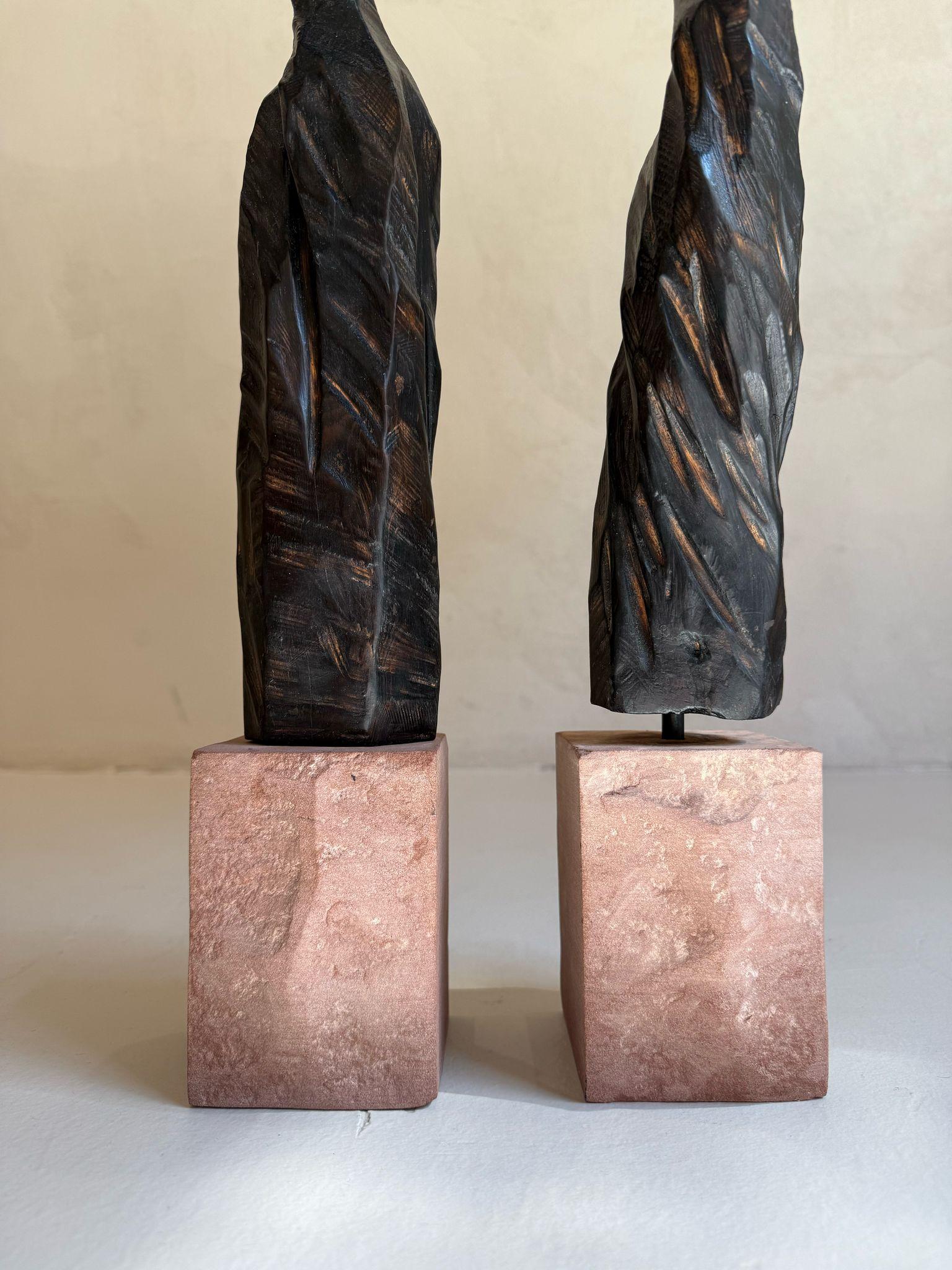 ABSTRACT Wood Sculpture Landscapes Black Contemporary Jonathan Freemantle For Sale 3