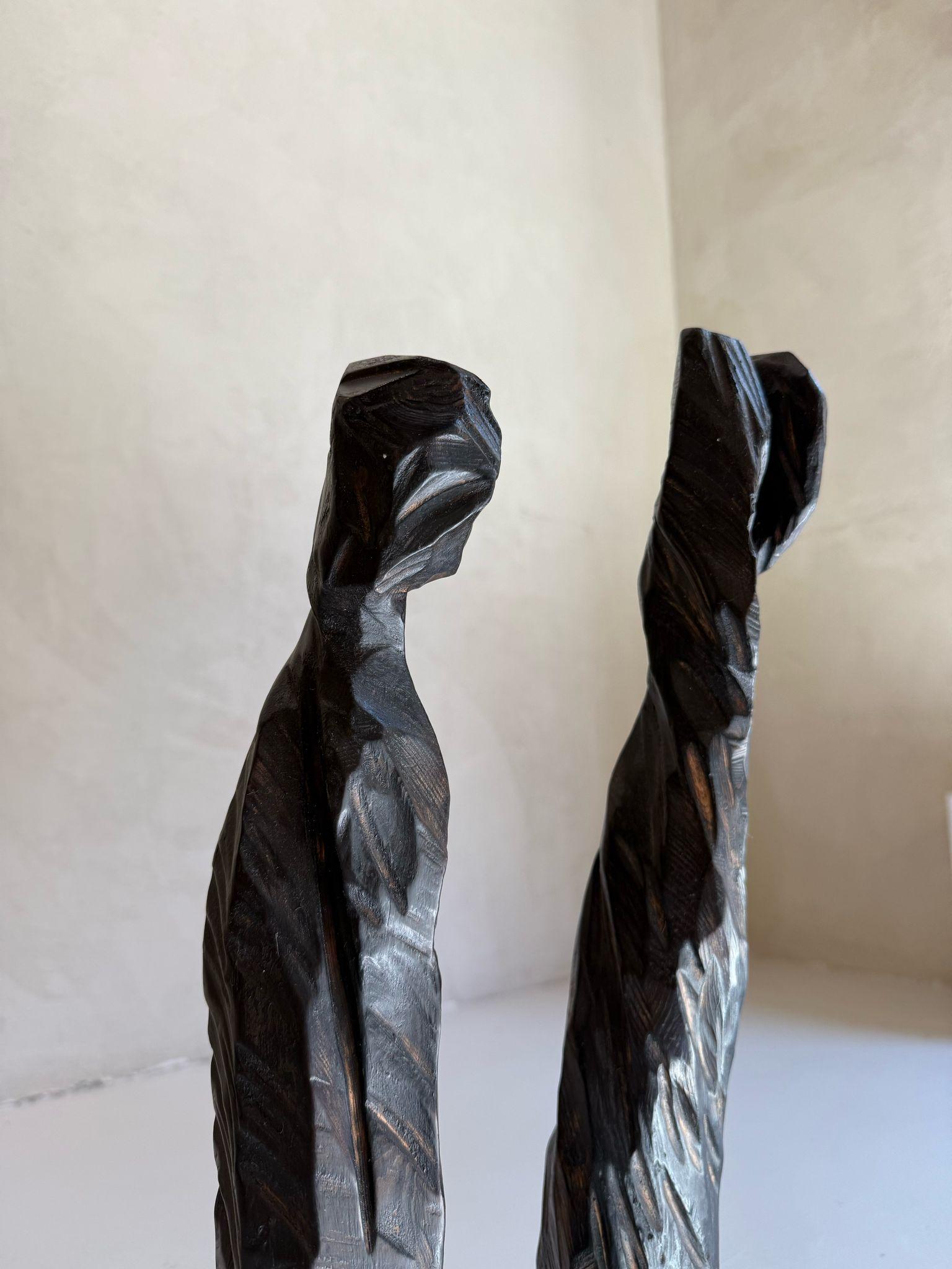 ABSTRACT Wood Sculpture Landscapes Black Contemporary Jonathan Freemantle For Sale 4