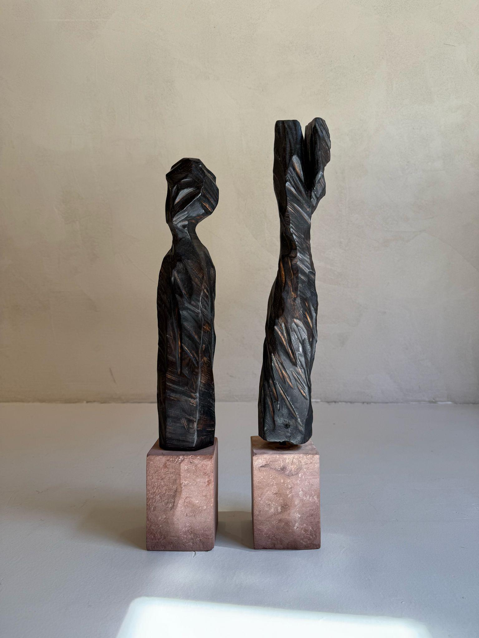 ABSTRACT Wood Sculpture Landscapes Black Contemporary Jonathan Freemantle For Sale 5