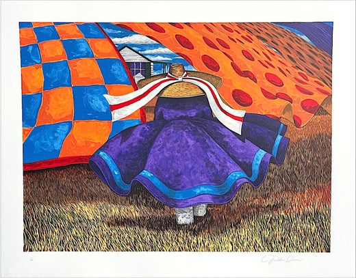 Jonathan Green - FARM WOMAN Signed Lithograph, Gullah Woman, Quilts,  African American Culture For Sale at 1stDibs