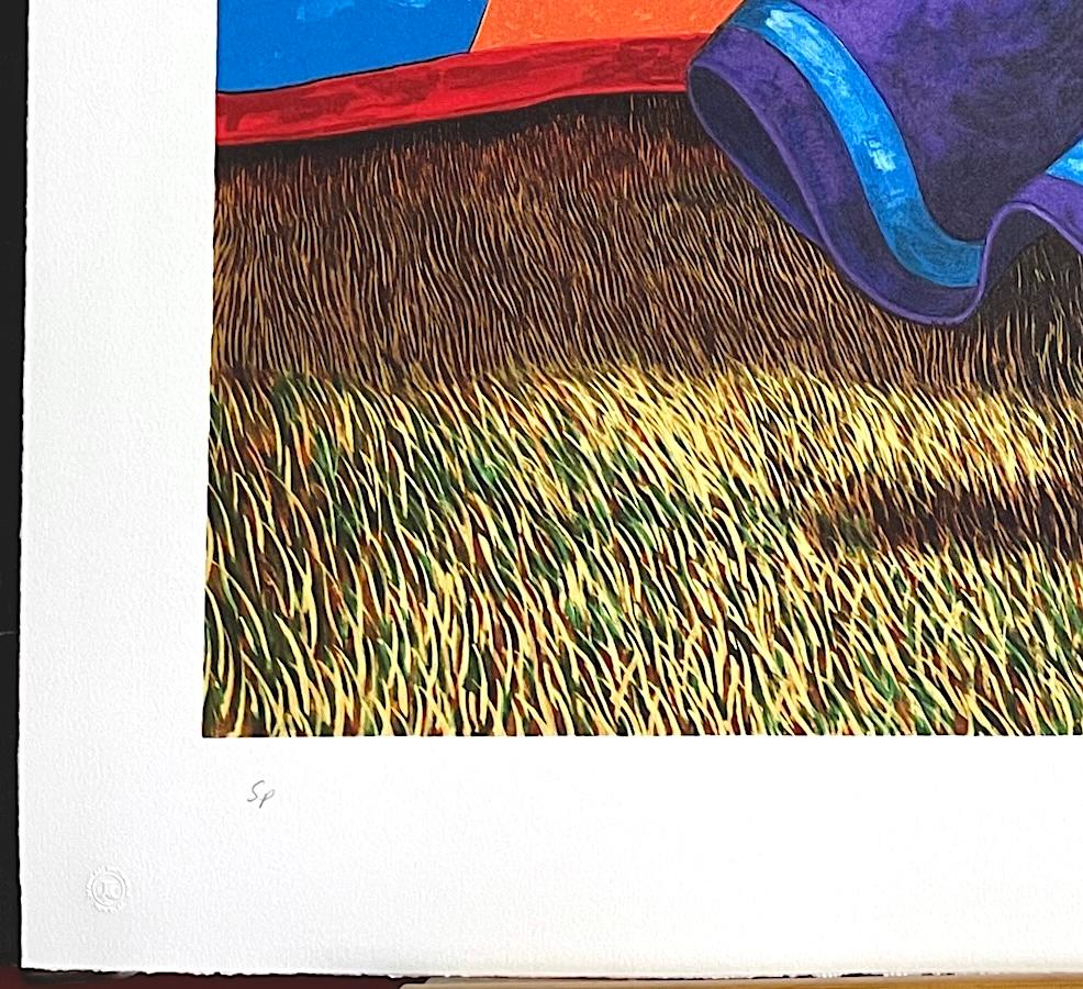 FARM WOMAN Signierte Lithographie, Lowcountry Landscape Gullah Geechee Culture Quilts im Angebot 2