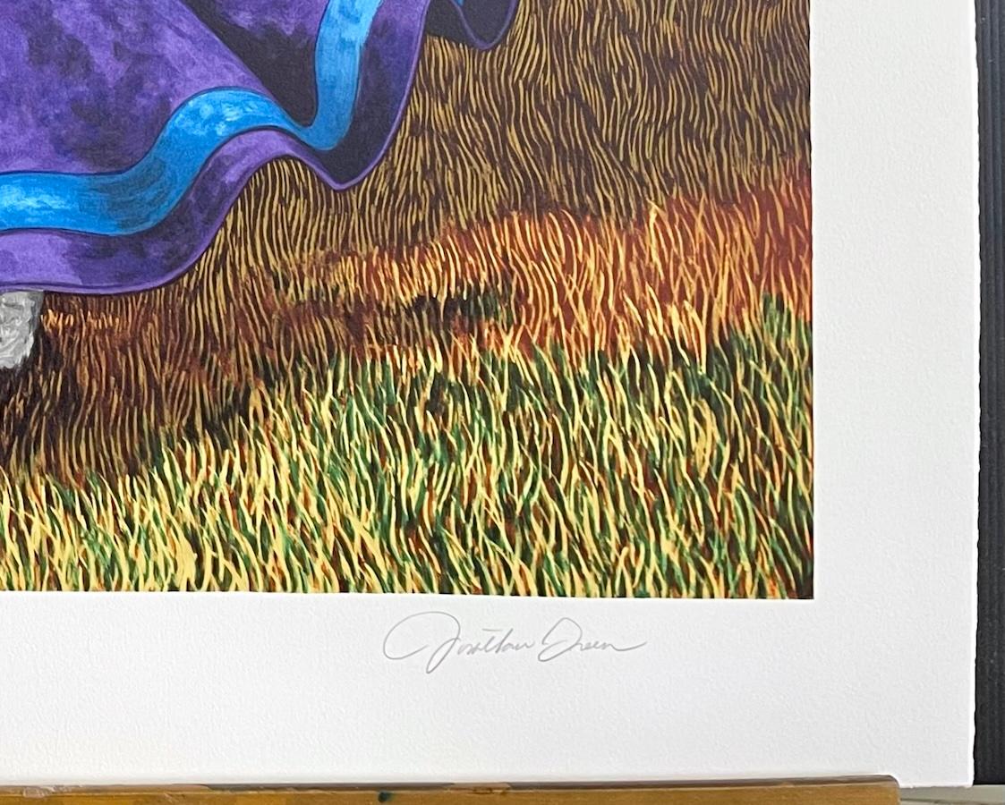FARM WOMAN Signierte Lithographie, Lowcountry Landscape Gullah Geechee Culture Quilts im Angebot 3