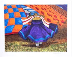 MUJER GRANJER Litografía firmada, Paisaje Lowcountry Gullah Geechee Culture Quilts