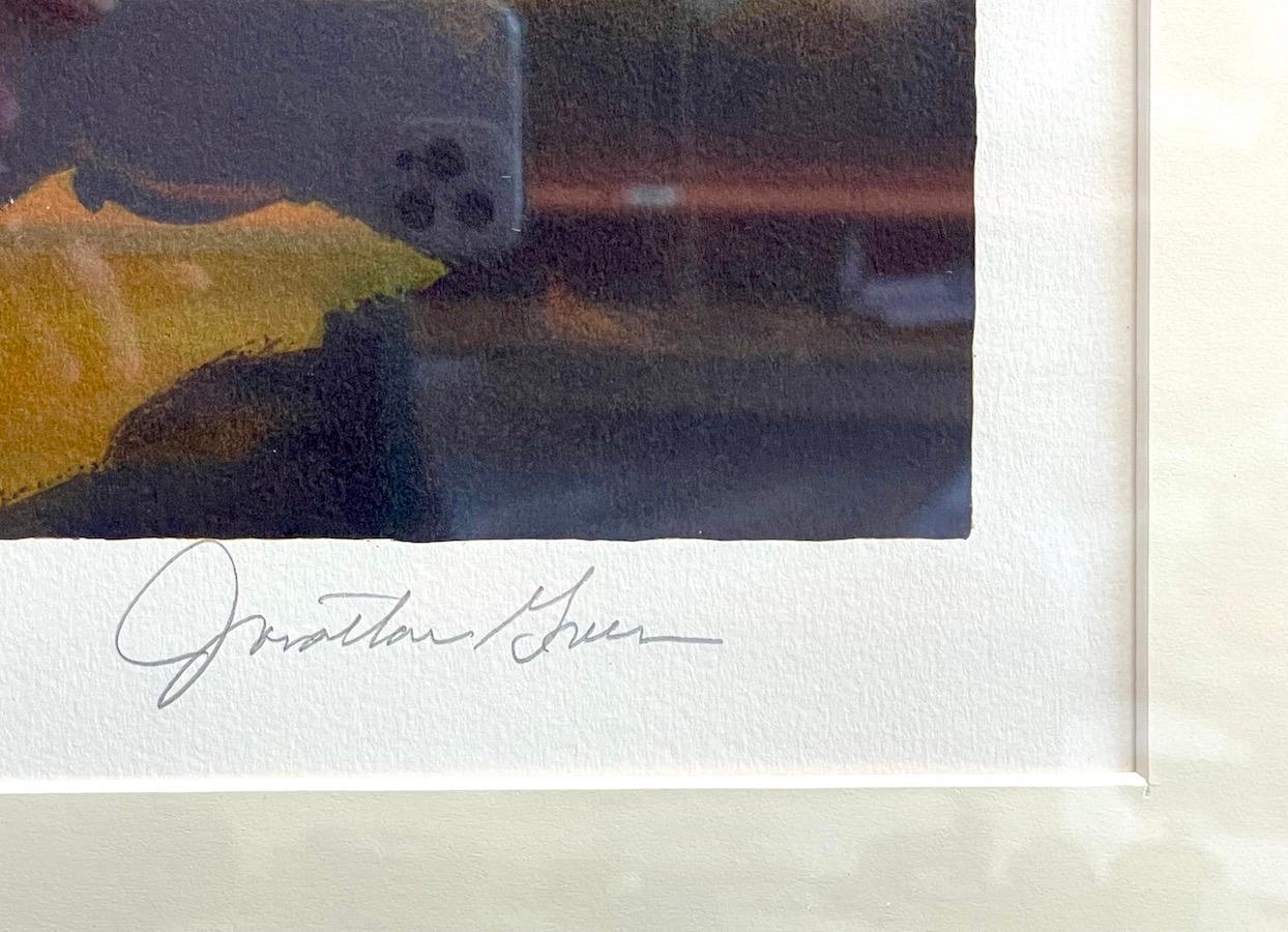 SHARING THE CHORES ist eine handgezeichnete Lithographie des afroamerikanischen Künstlers JONATHAN GREEN in limitierter Auflage, gedruckt im Handlithographie-Verfahren auf archivtauglichem Arches-Papier, 100% säurefrei. SHARING THE CHORES ist eine