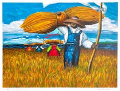 SWEETGRASS CARRIERS Signed Lithograph, Black Farmer Lowcountry Geechee Gullah