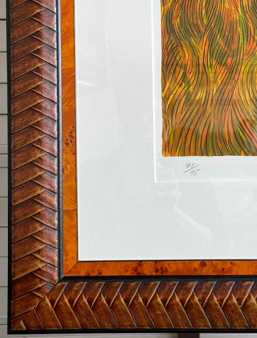 SWEETGRASS CARRIERS è una litografia disegnata a mano e in edizione limitata (non una riproduzione fotografica o una stampa digitale) del rinomato artista americano Jonathan Green, stampata a 17 colori con tecniche di litografia manuale su carta