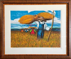 SWEETGRASS CARRIERS Litografía firmada y enmarcada, Black Farmer Lowcountry SC Gullah