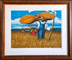 SWEETGRASS CARRIERS Signed Lithograph Framed, Black Farmer Lowcountry SC Gullah