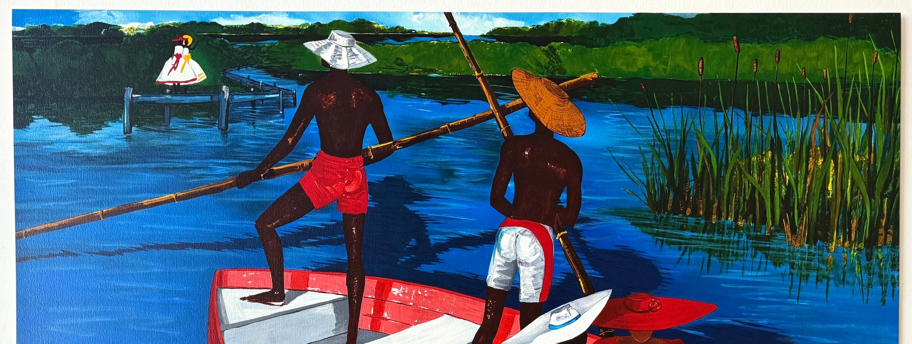 THE ESCORTING OF RUTH Signed Lithograph, Lowcountry, Sweetgrass, Gullah Culture For Sale 1