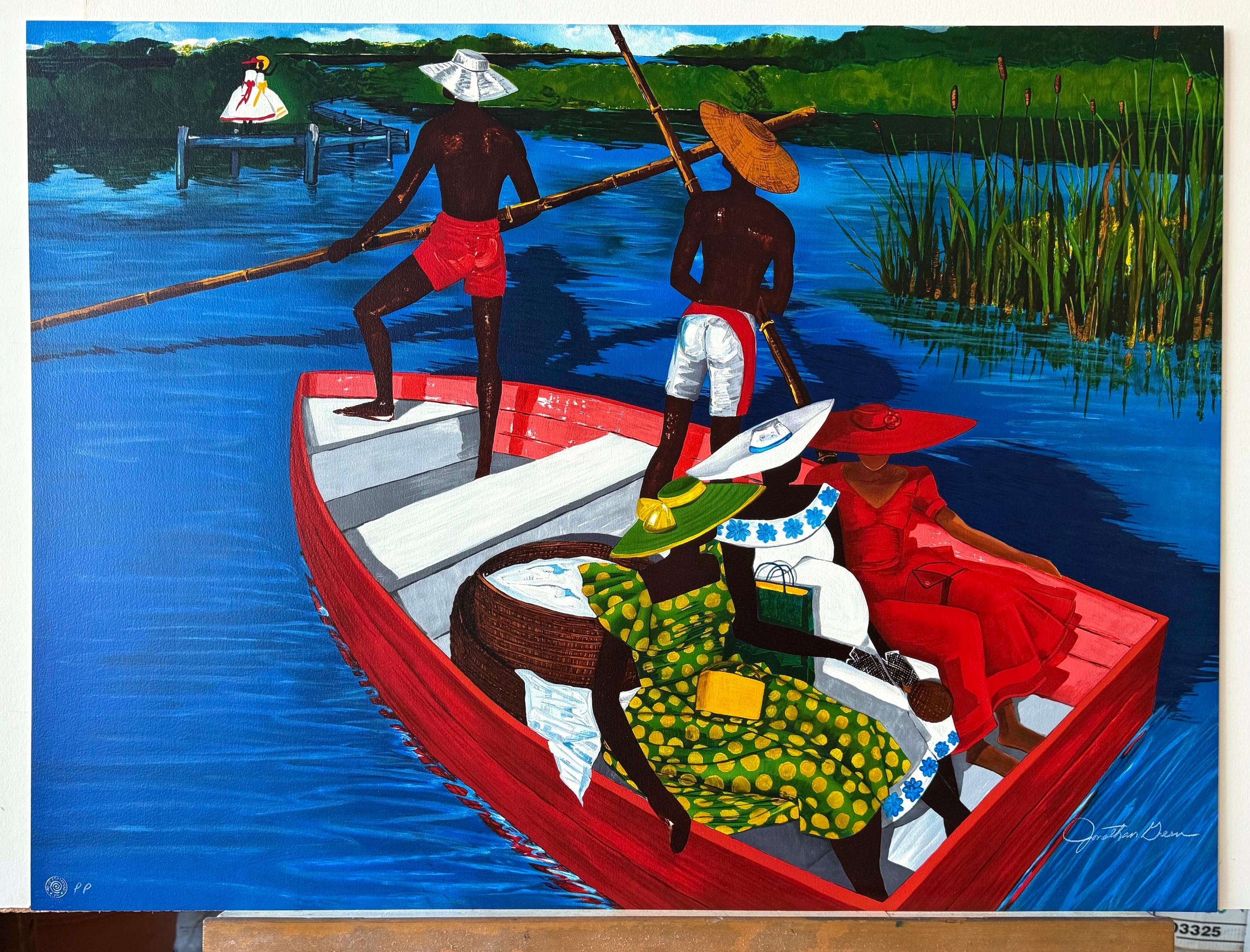 THE ESCORTING OF RUTH Signed Lithograph, Lowcountry, Sweetgrass, Gullah Culture For Sale 3
