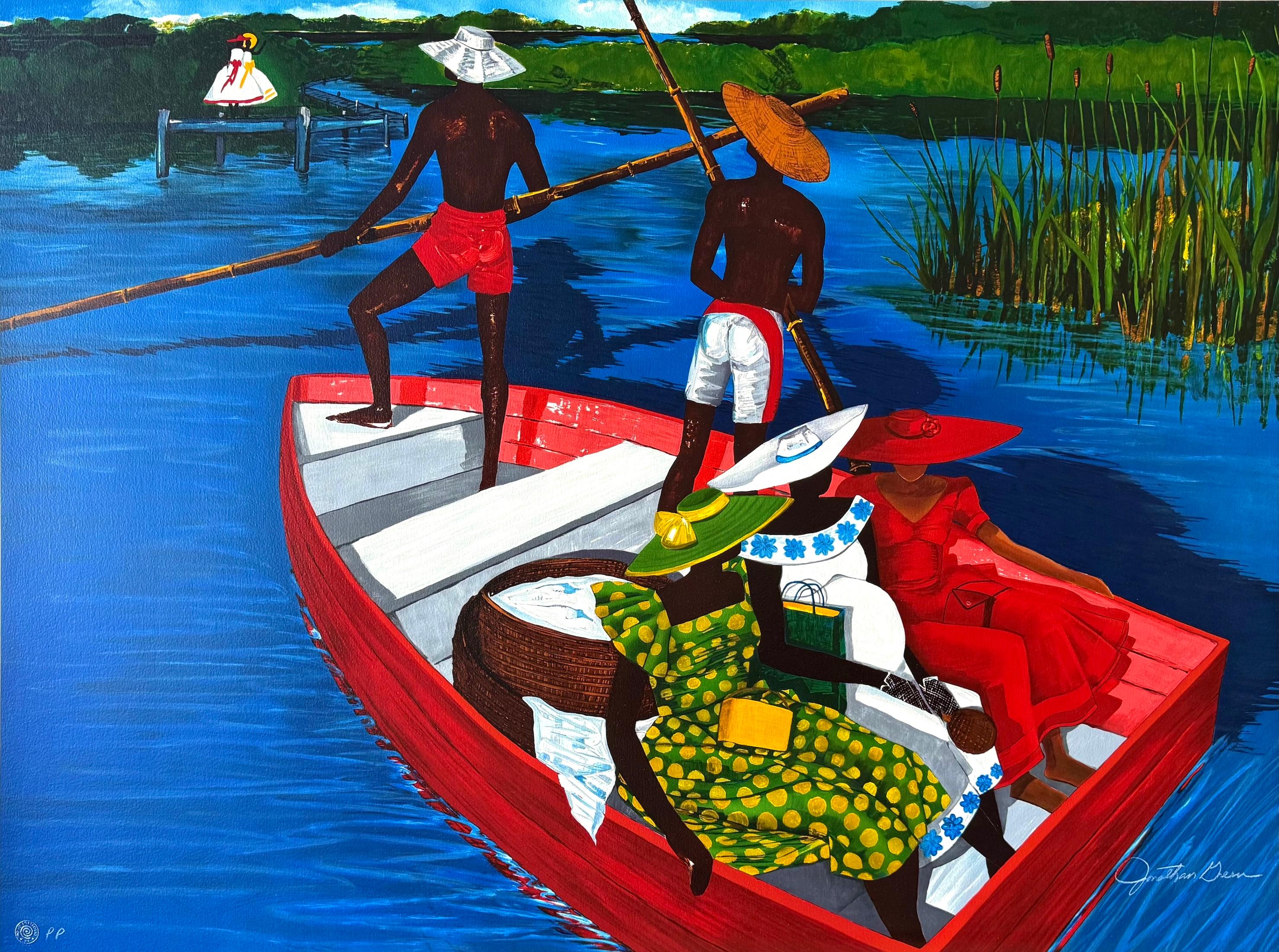THE ESCORTING OF RUTH Signed Lithograph, Lowcountry, Sweetgrass, Gullah Culture