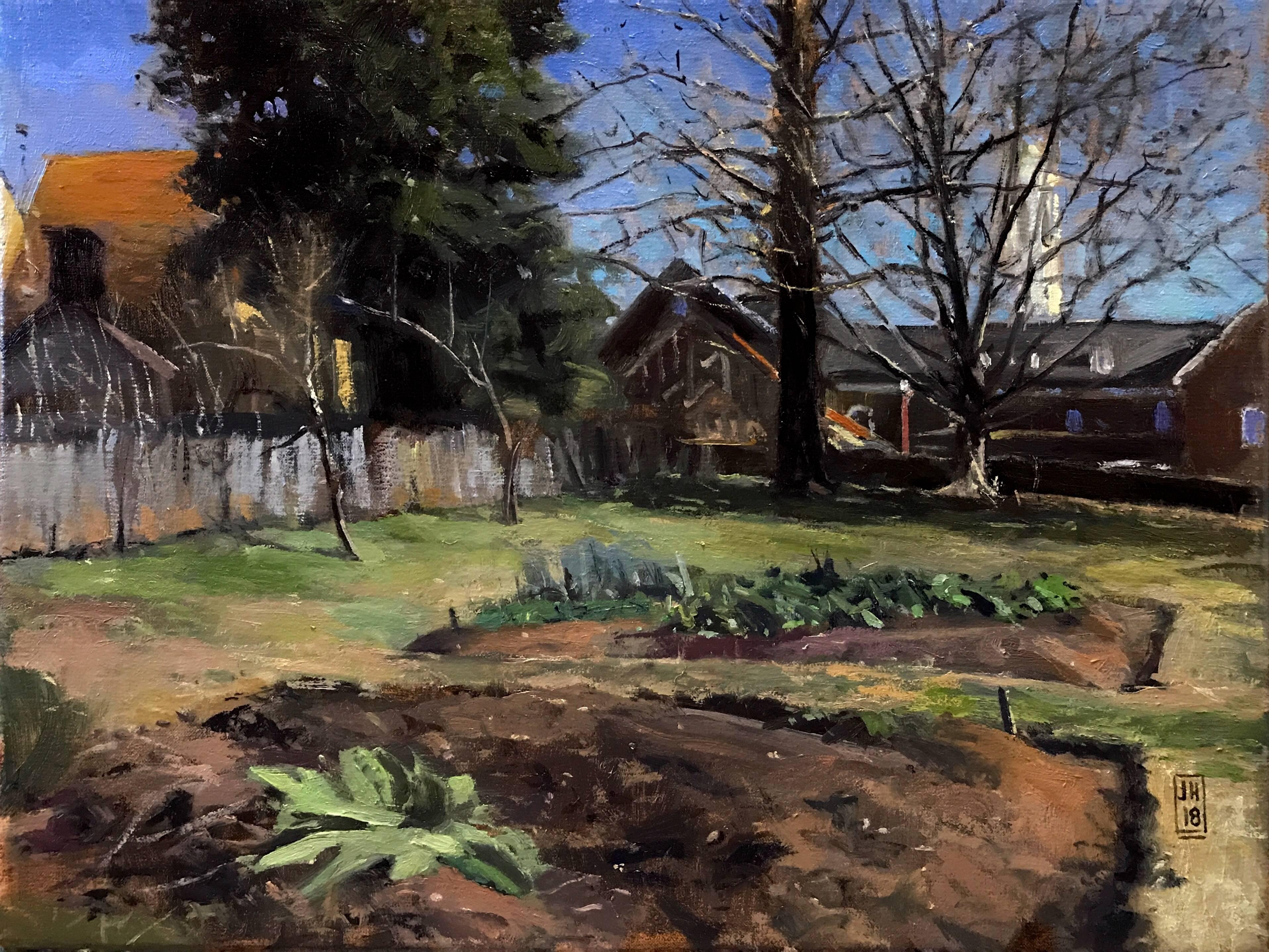 Jonathan Hayes Landscape Painting - Sunlit Garden