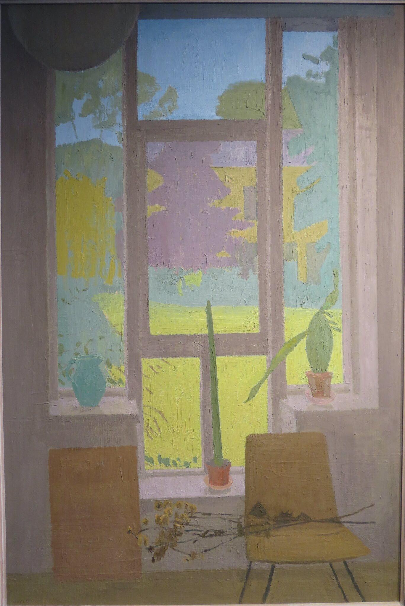 LARGE Modern British oil painting STUDIO WINDOW exhibited in London 1996 2