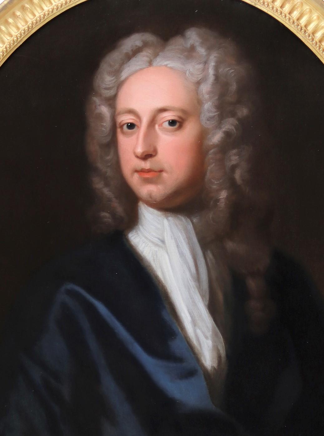 Portraits of John Wood of Hollin Hall, Yorkshire; and Francis Wood (pair) - Black Portrait Painting by Jonathan I Richardson 