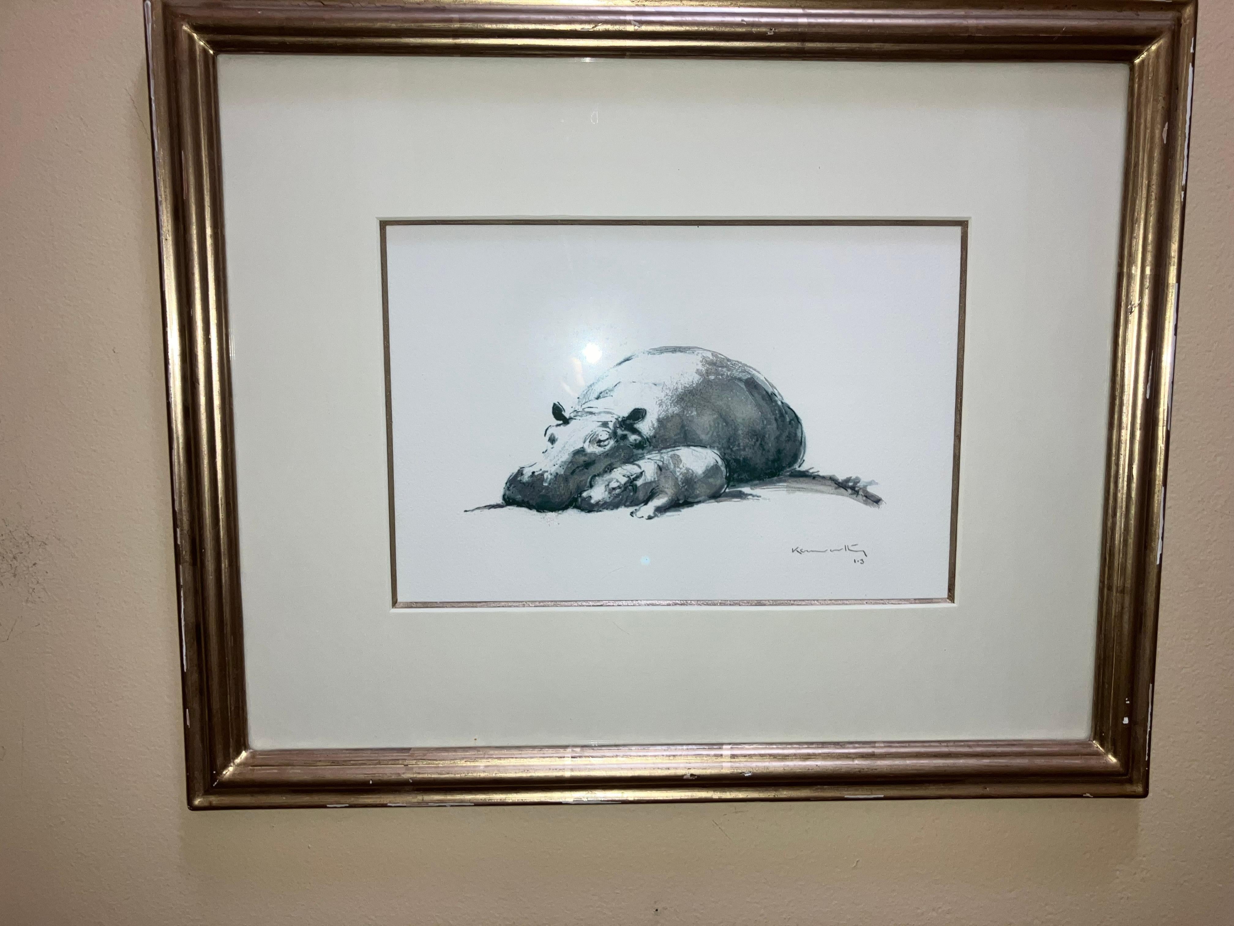 Jonathan Kenworthy Mother and Baby Hippo For Sale 1