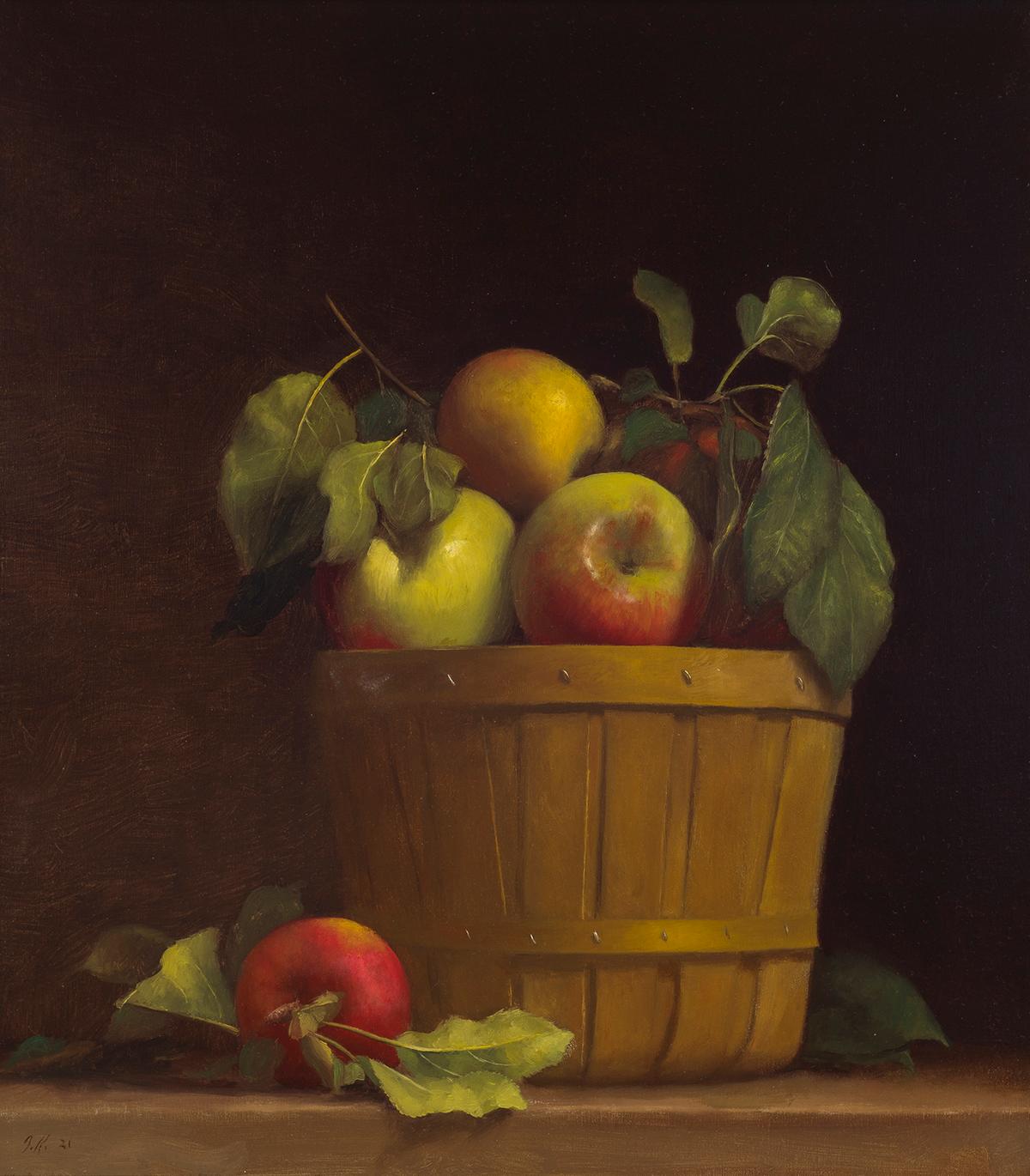 Jonathan Koch Still-Life Painting - Apples with Basket