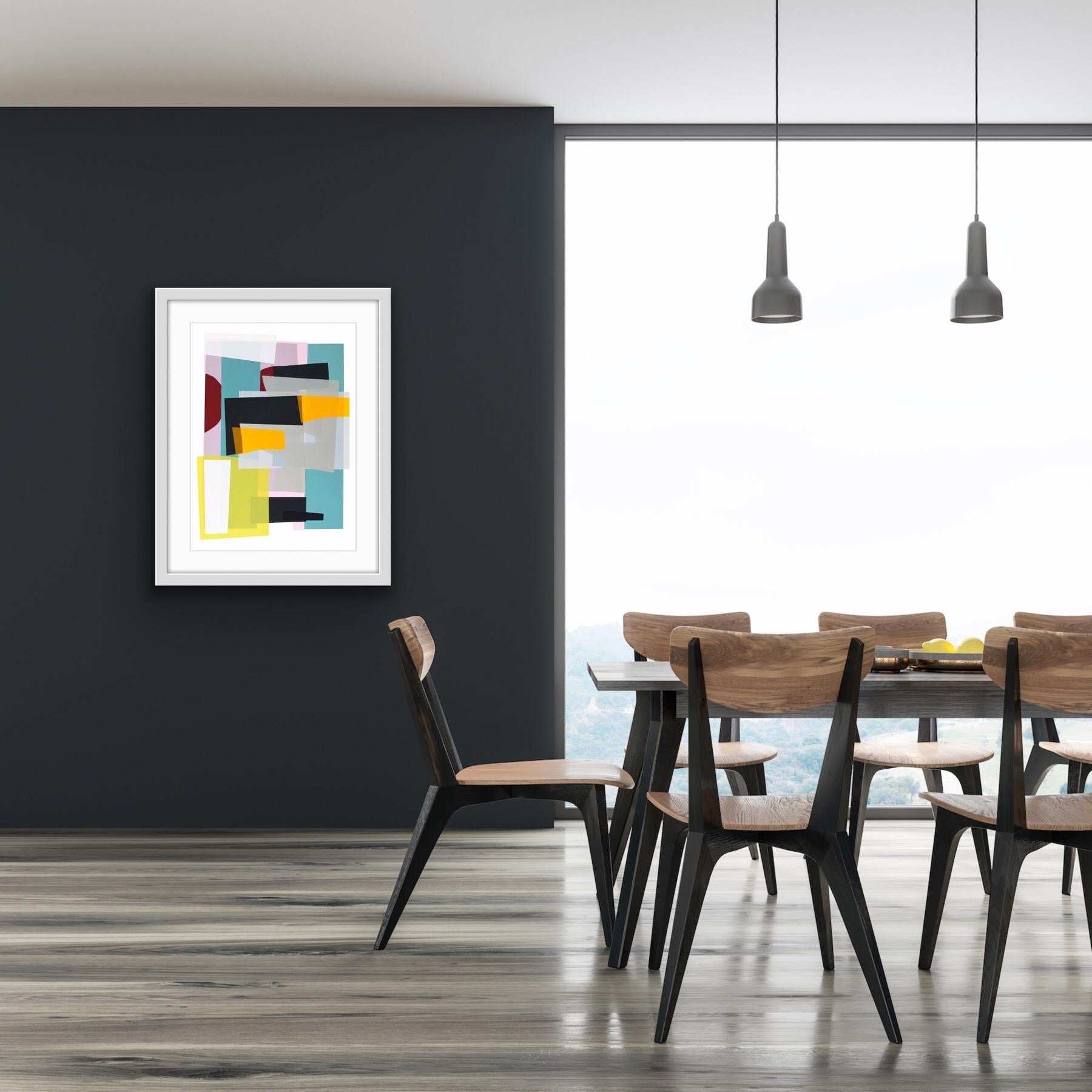 Lago Verde, Impresión geométrica única, Arte abstracto original, Obra de arte Statement - Print de Jonathan Lawes