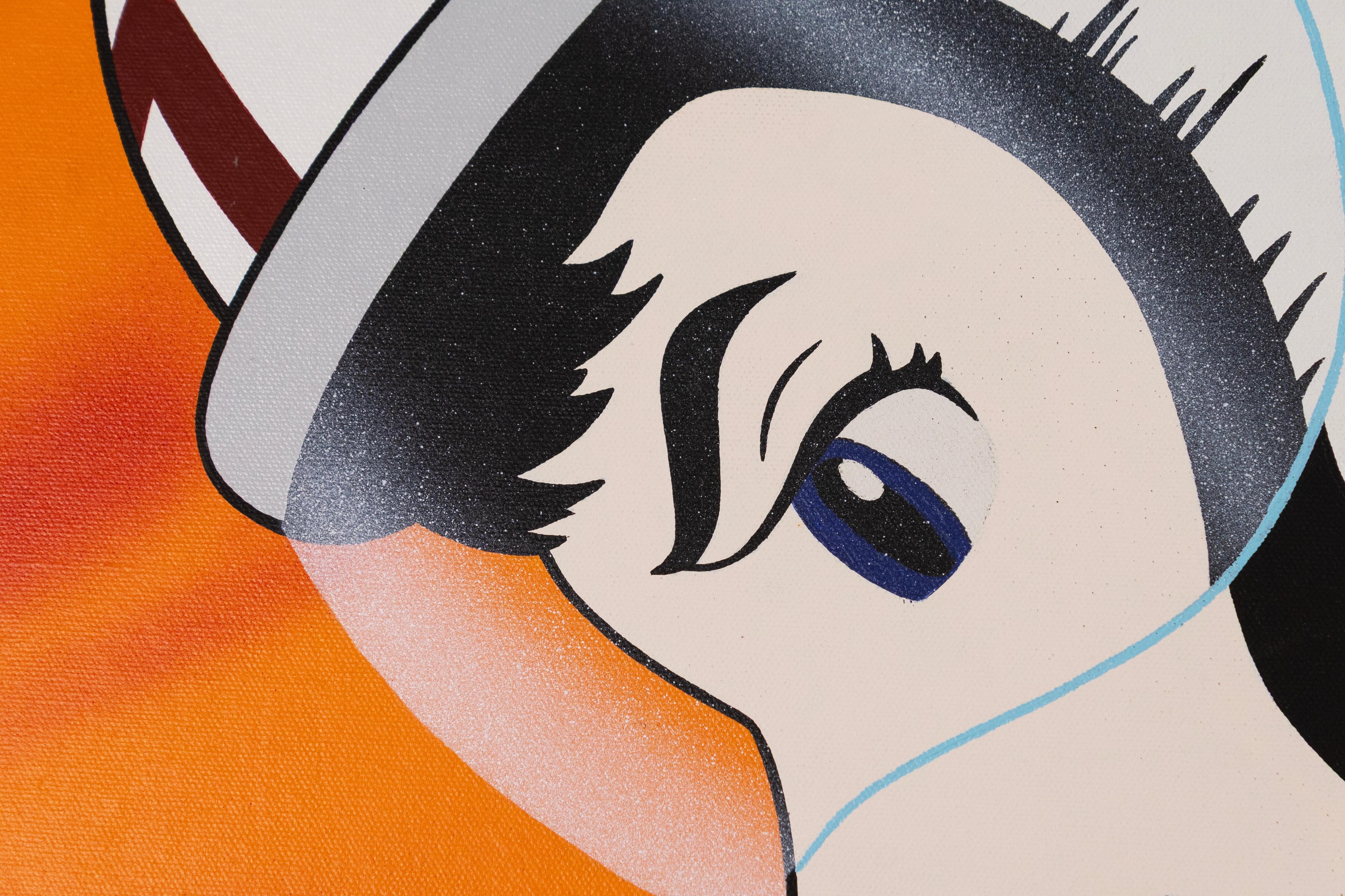 Jonathan Speed Racer Signé Graphic Pop Art Anime Painting on Canvas 2005 en vente 2