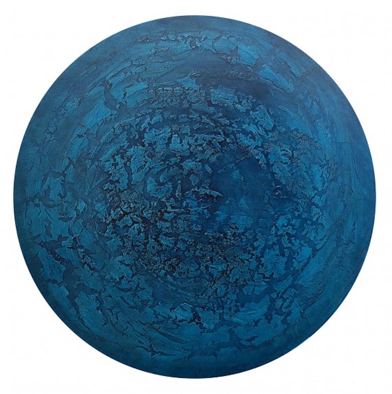 Jonathan Moss Still-Life Painting - CN 6, Abstract Astronomy Painting, Contemporary Artwork, Blue Textured Artwork