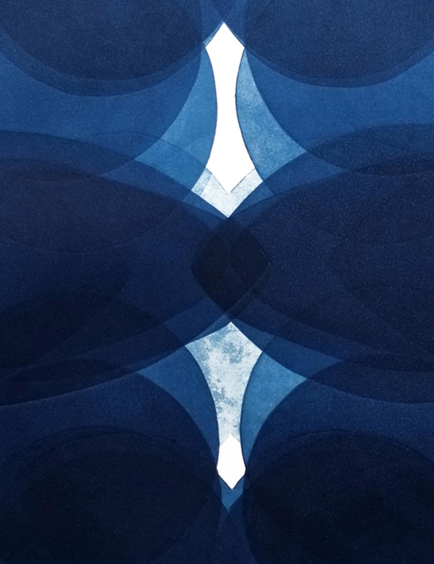 Jonathan Moss, NV6, Zeitgenössischer minimalistischer Druck, Blaue Kunst, Weiße Kunst im Angebot 4