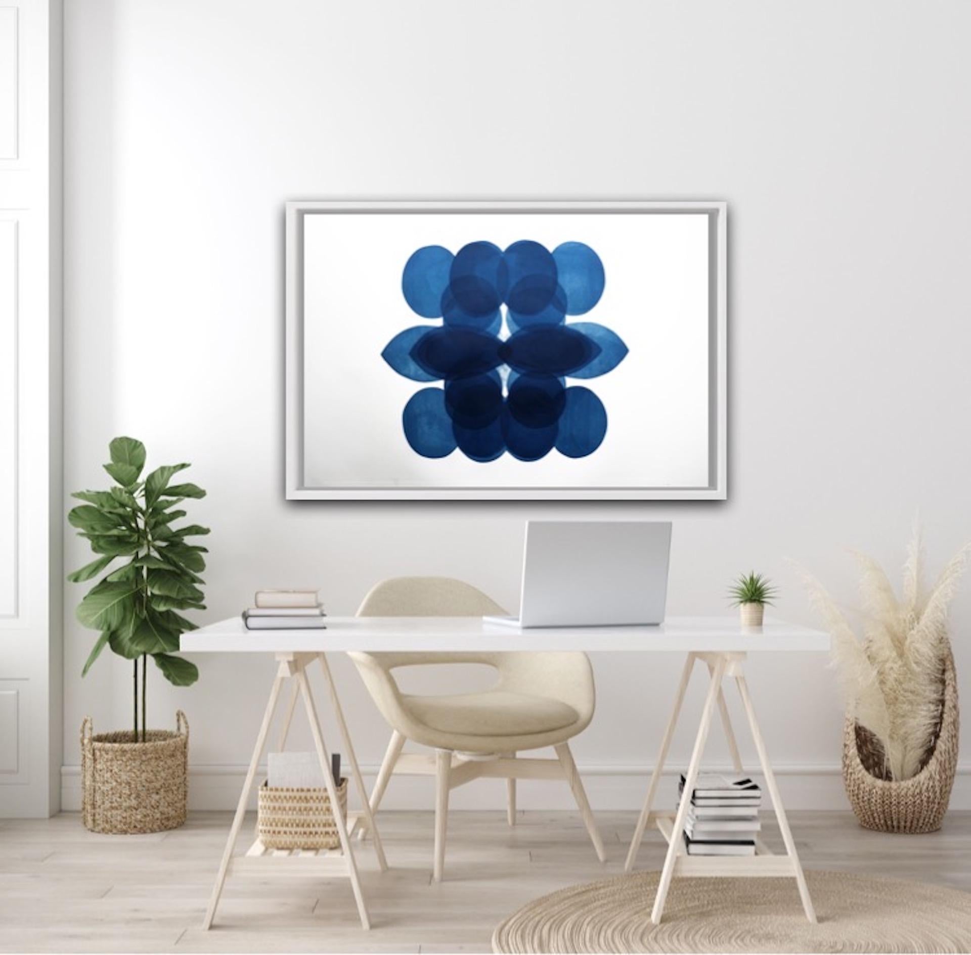 Jonathan Moss, NV6, Zeitgenössischer minimalistischer Druck, Blaue Kunst, Weiße Kunst im Angebot 6