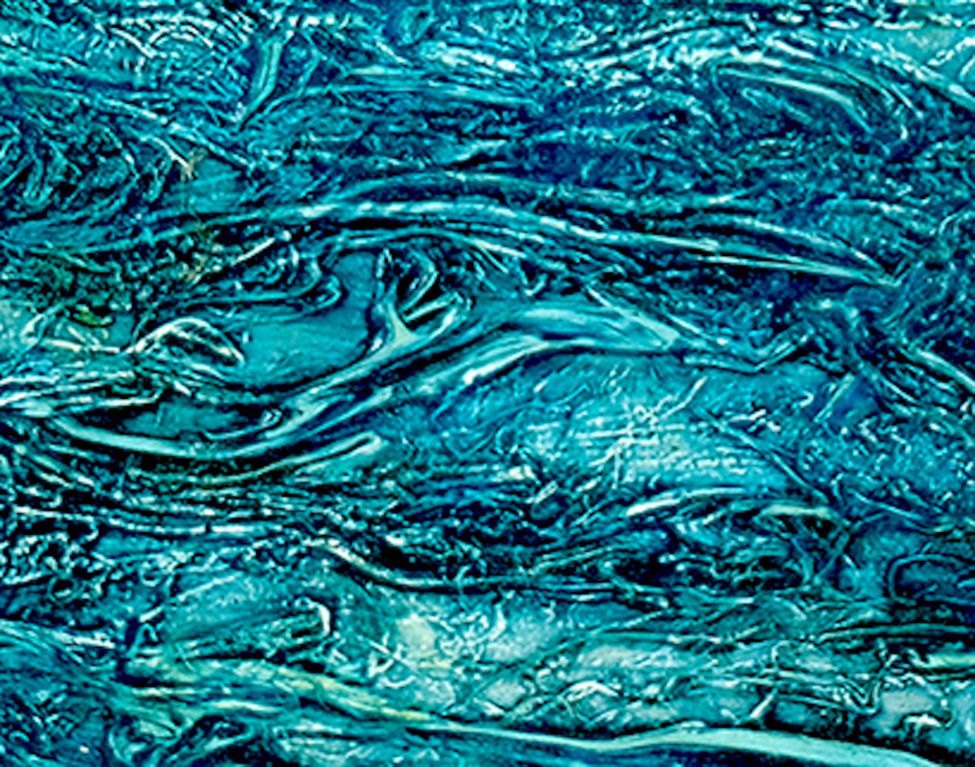 VF21, abstract art, affordable art, blue art, nature-inspired art, original art - Blue Abstract Painting by Jonathan Moss