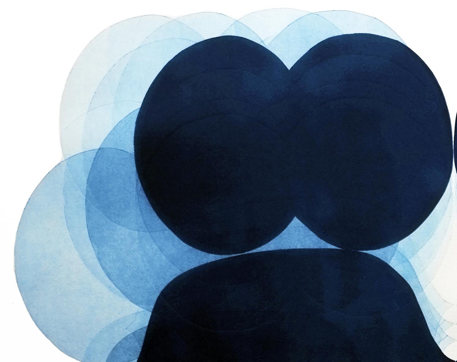 NV10, Abstraktes minimalistisches Gemälde, blaue und weiße Kunst, große zeitgenössische Kunst im Angebot 1