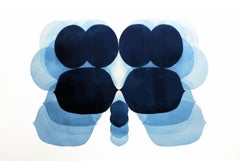 NV10, blue art, unique print, relief print, minimalist print, affordable art