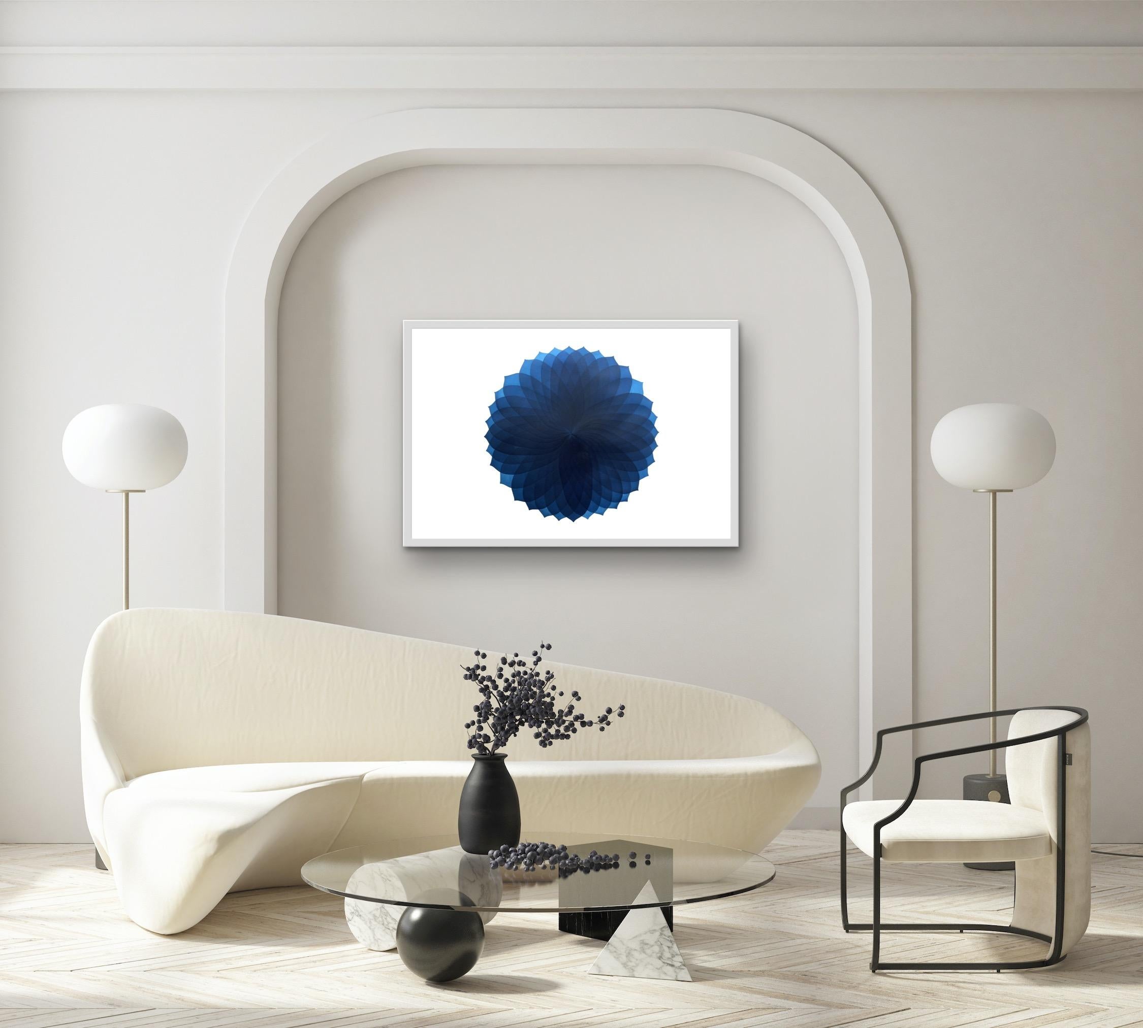 NV15, unique print, abstract art, minimalist art, relief print, blue art For Sale 1
