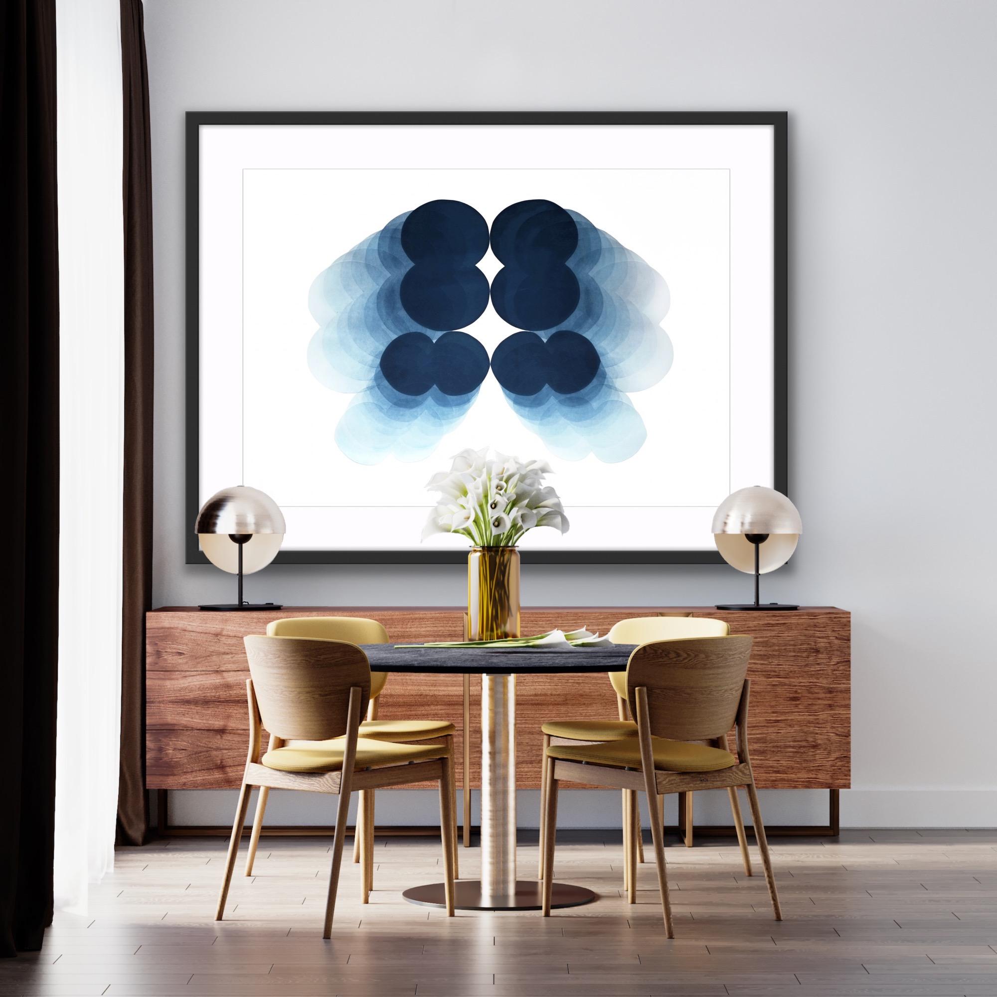NV17, Arte Abstracto Azul, Arte Minimalista Azul, Arte Geométrico, Arte Limpio - Print de Jonathan Moss