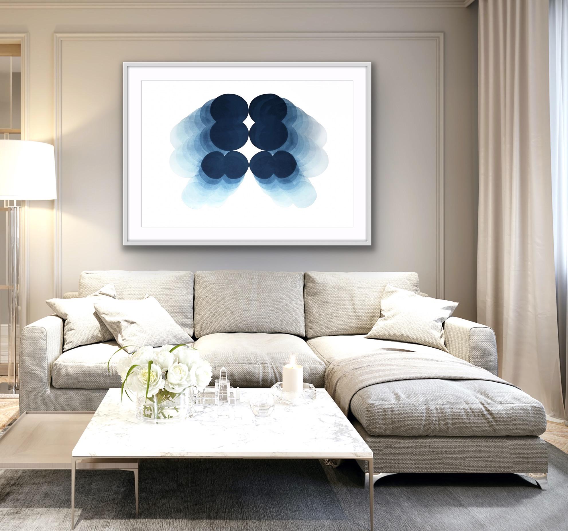 NV17, Abstract Blue Art, Minimalist Blue Artwork, Geometric Artwork, Clean Art For Sale 3