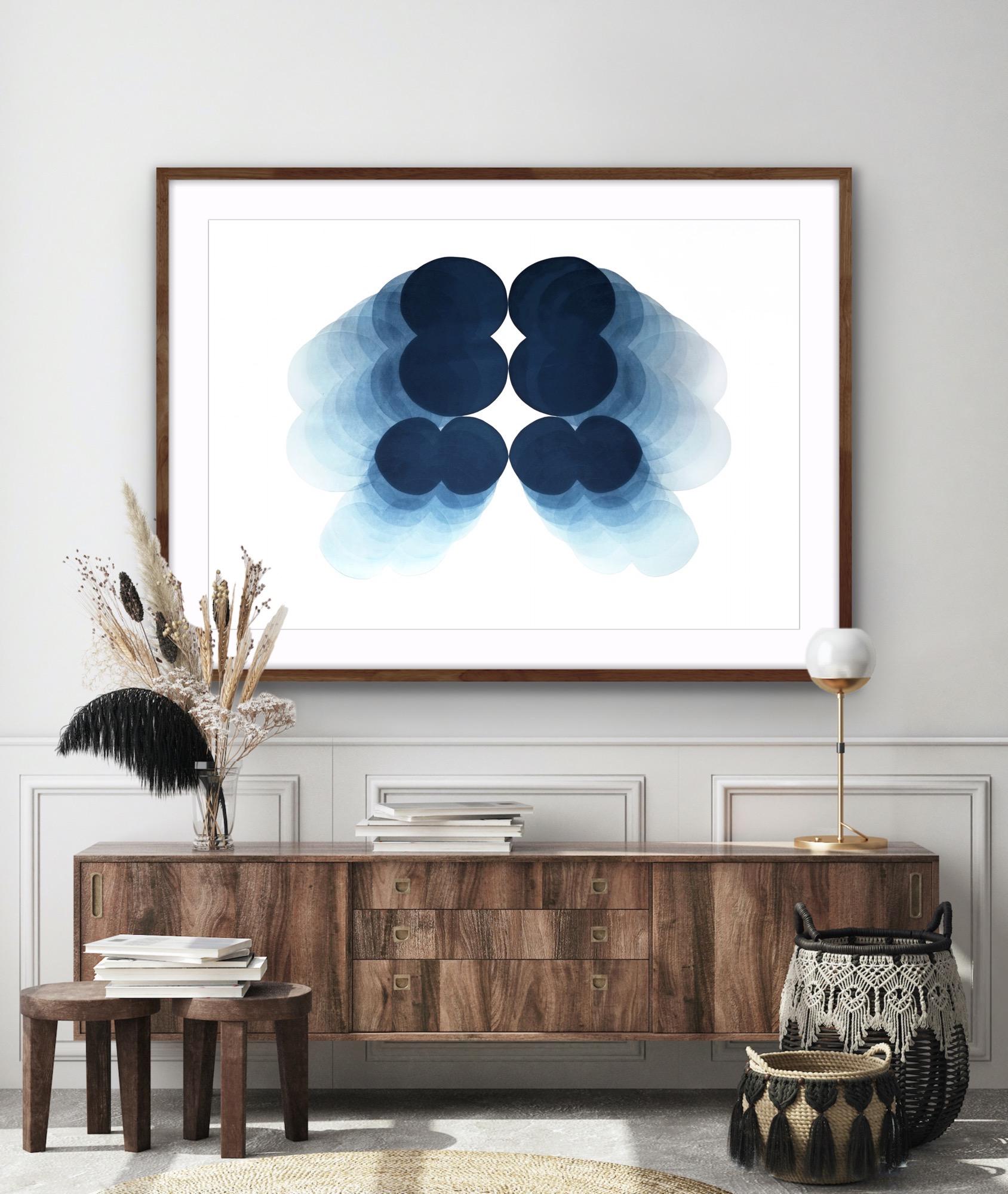 NV17, Abstract Blue Art, Minimalist Blue Artwork, Geometric Artwork, Clean Art For Sale 4
