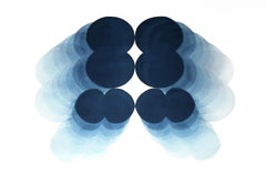 NV17, Art bleu abstrait, œuvre d'art bleue minimaliste, œuvre d'art géométrique, art épuré