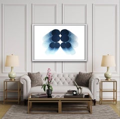 NV17, blue art, unique print, abstract art, affordable art, relief print