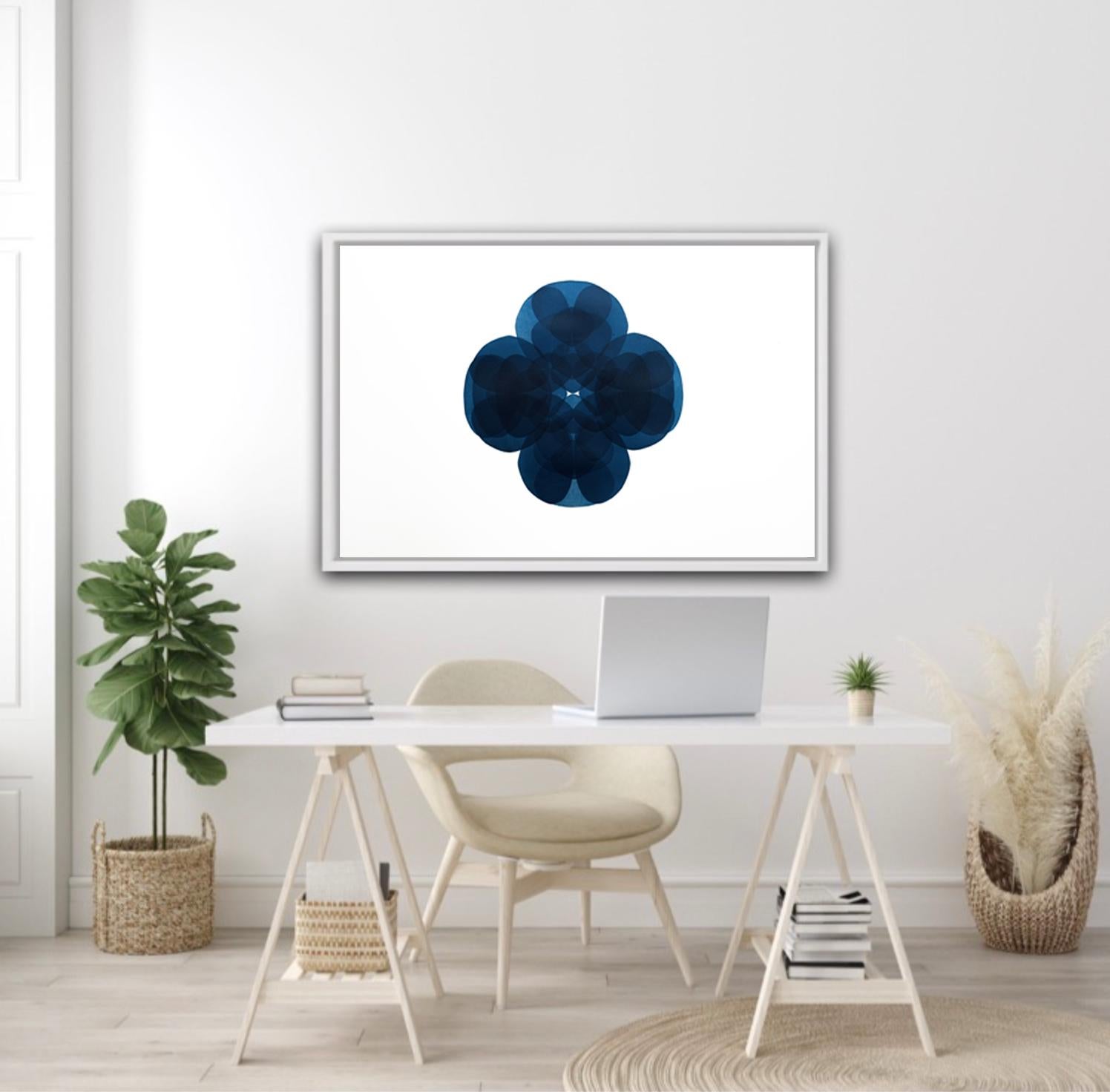 NV20, unique print, blue art, relief print, affordable art, symmetrical art For Sale 1