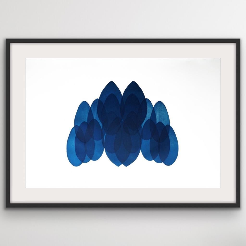 NV24, Original Contemporary Art, Blue and White Abstract Art, Geometric Art  - Minimalist Print by Jonathan Moss