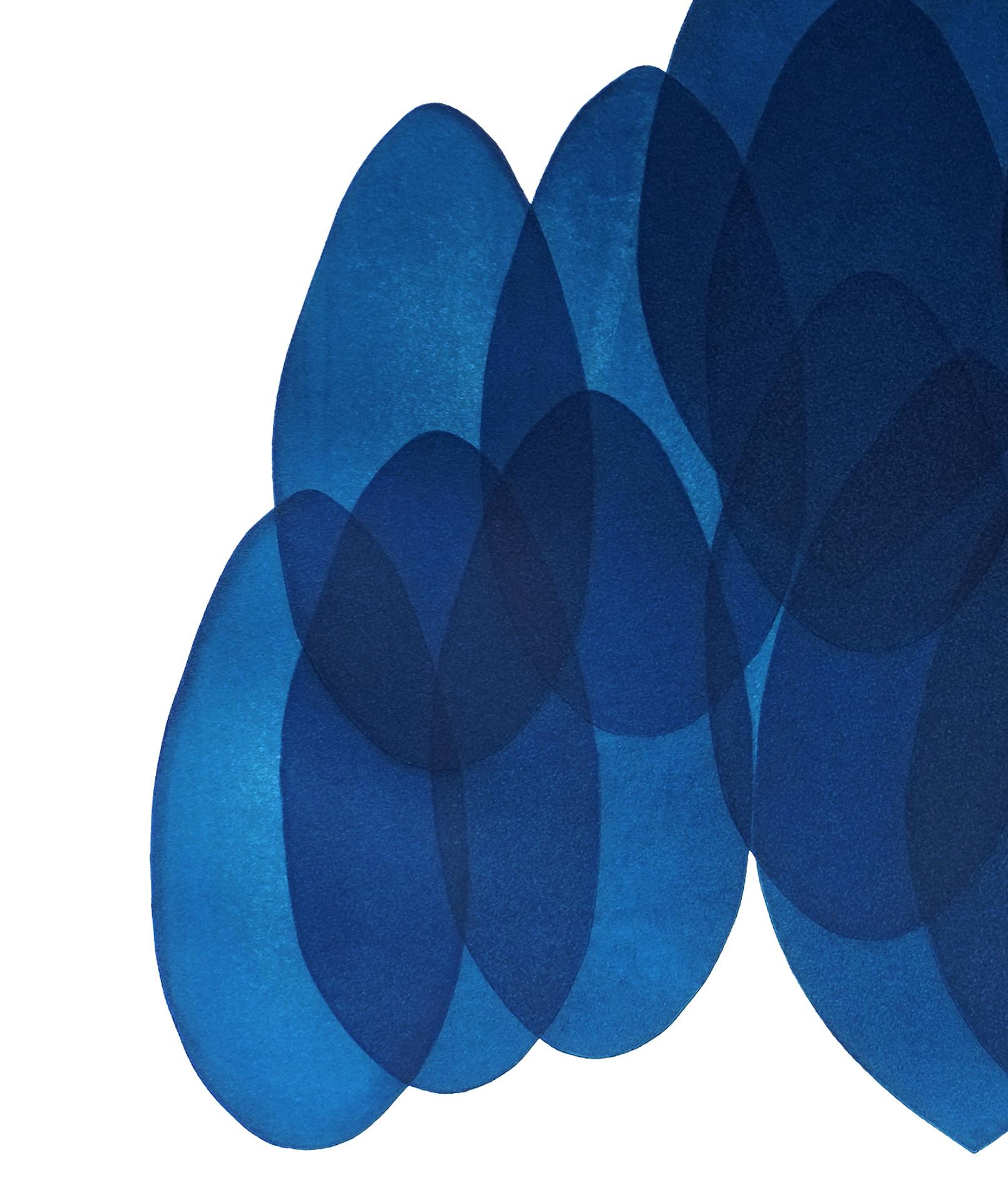 NV24, Originale zeitgenössische Kunst, abstrakte blaue und weiße Kunst, geometrische Kunst  im Angebot 1