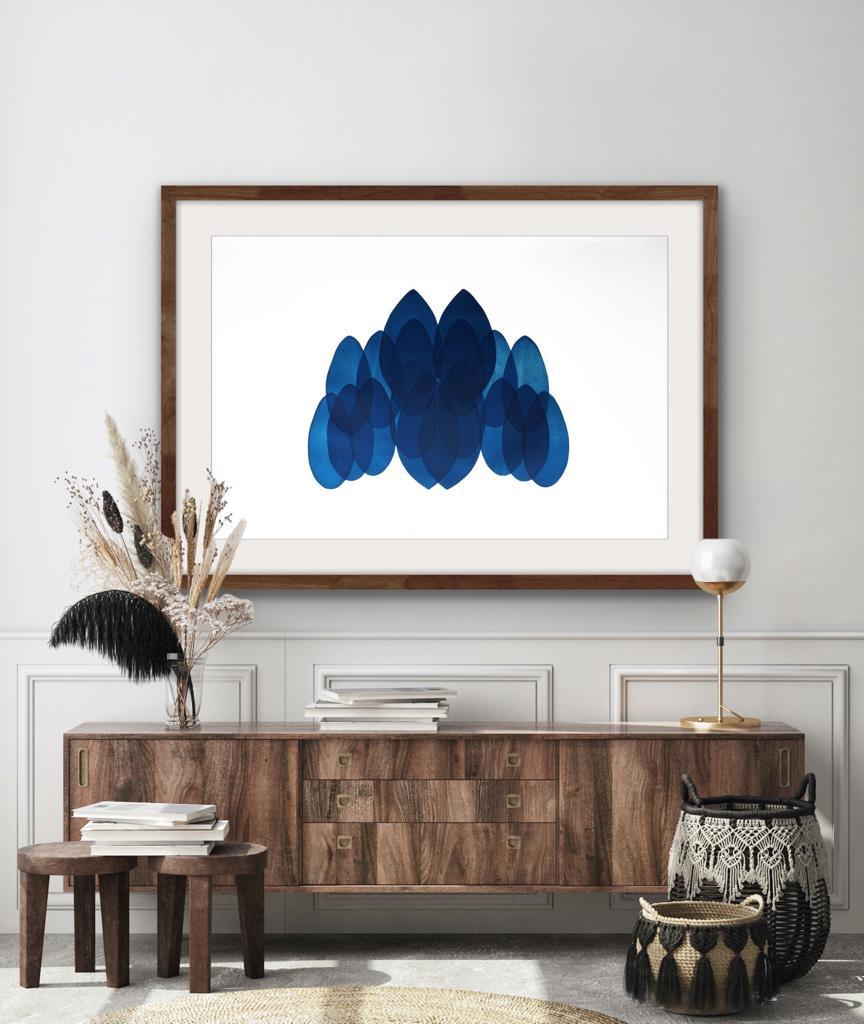 NV24, Originale zeitgenössische Kunst, abstrakte blaue und weiße Kunst, geometrische Kunst  im Angebot 2
