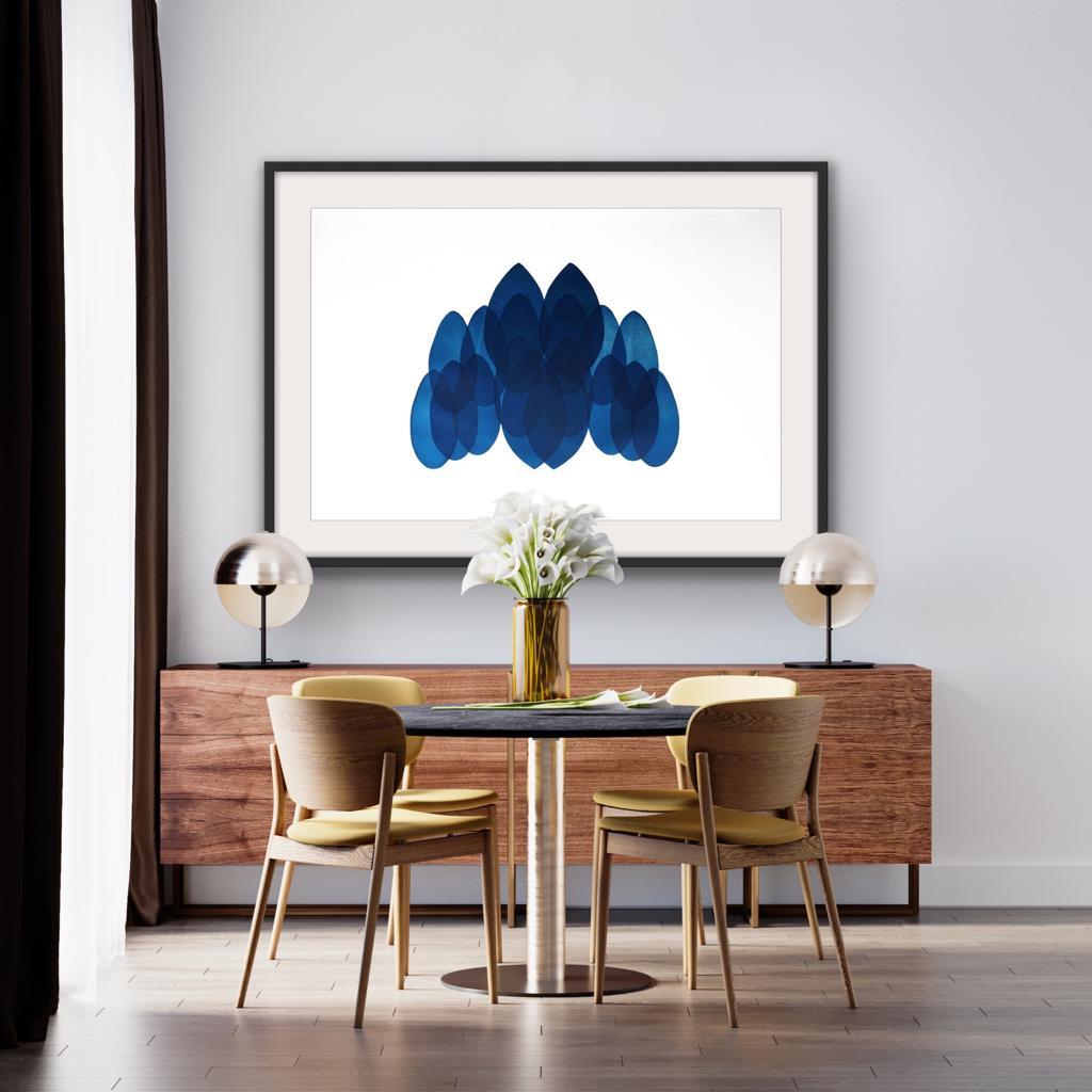NV24, Originale zeitgenössische Kunst, abstrakte blaue und weiße Kunst, geometrische Kunst  im Angebot 3
