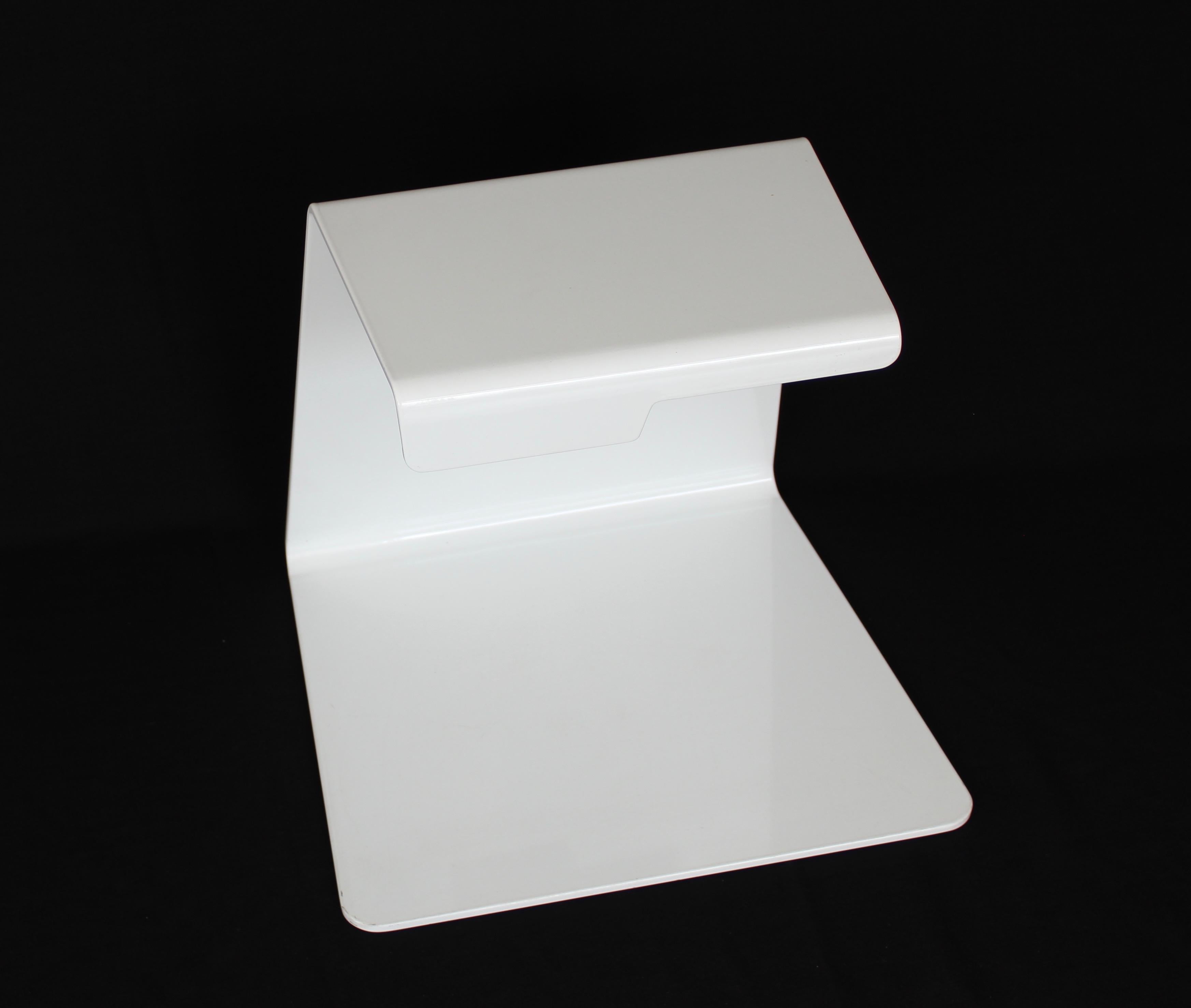 Jonathan Nesci Folded Aluminum Powder Coated White Jack Stool For Sale 4