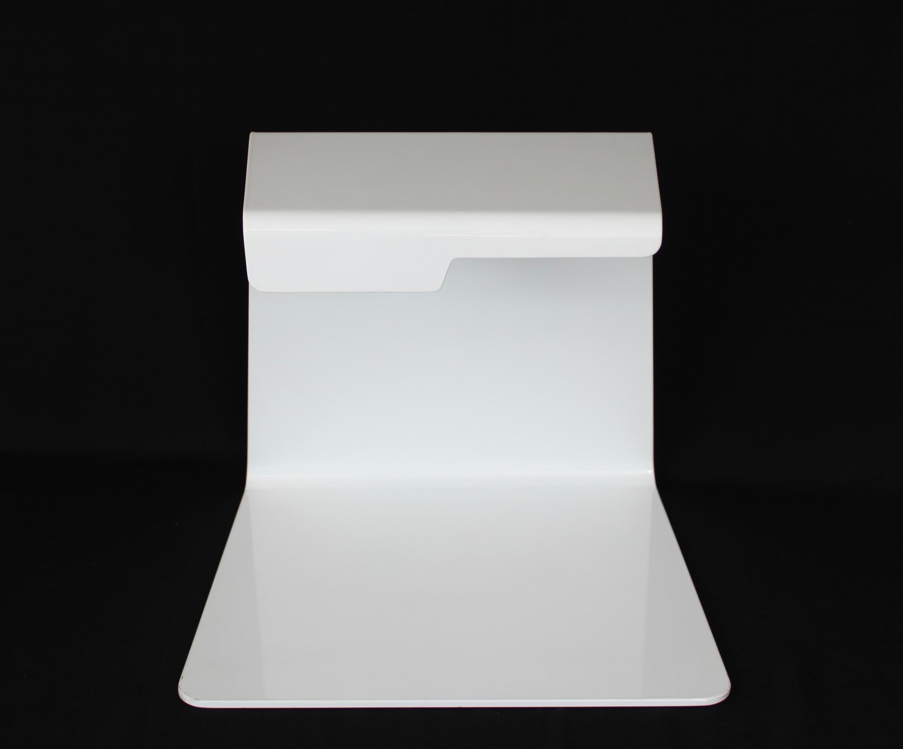 Jonathan Nesci Folded Aluminum Powder Coated White Jack Stool For Sale 5