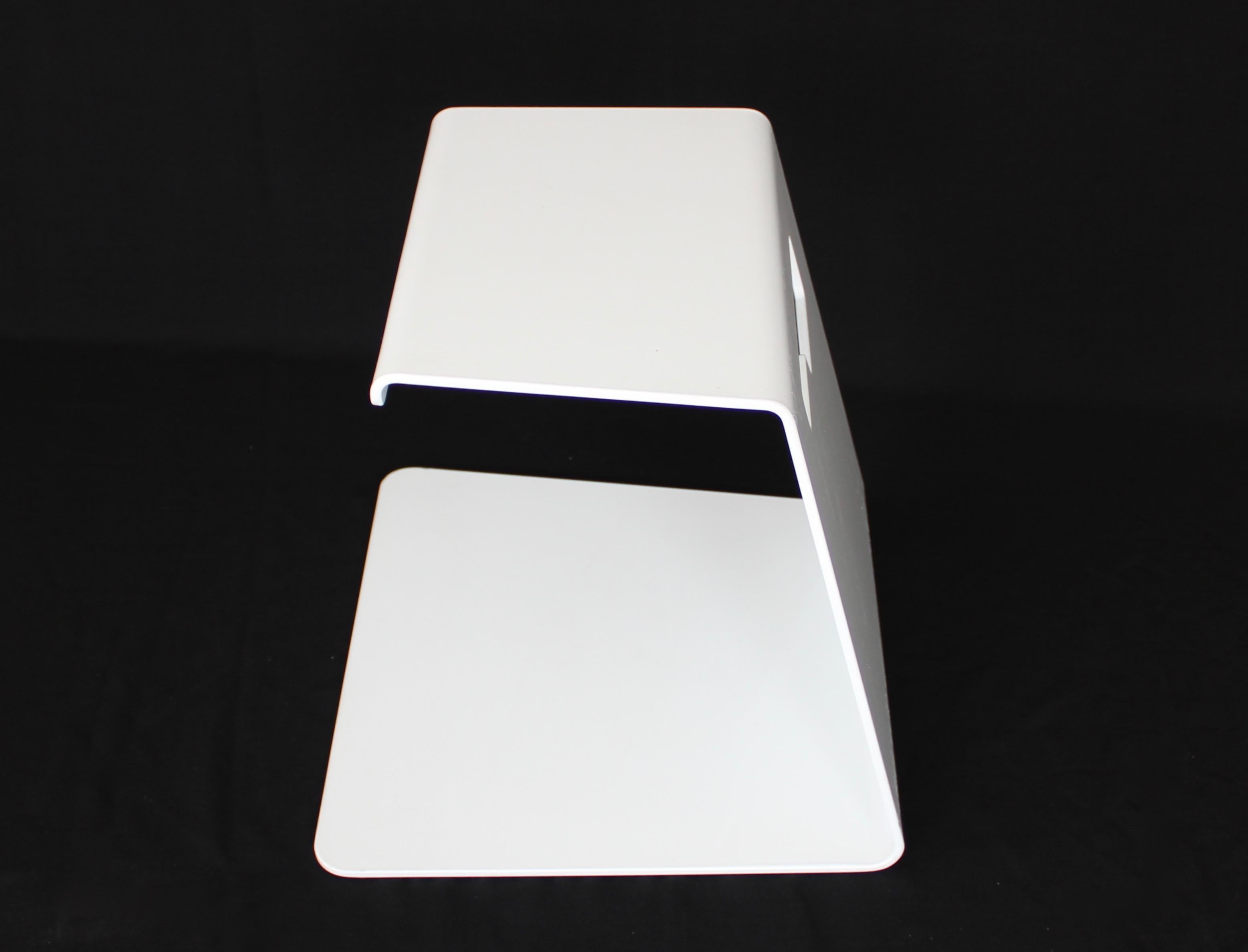 Jonathan Nesci Folded Aluminum Powder Coated White Jack Stool For Sale 8