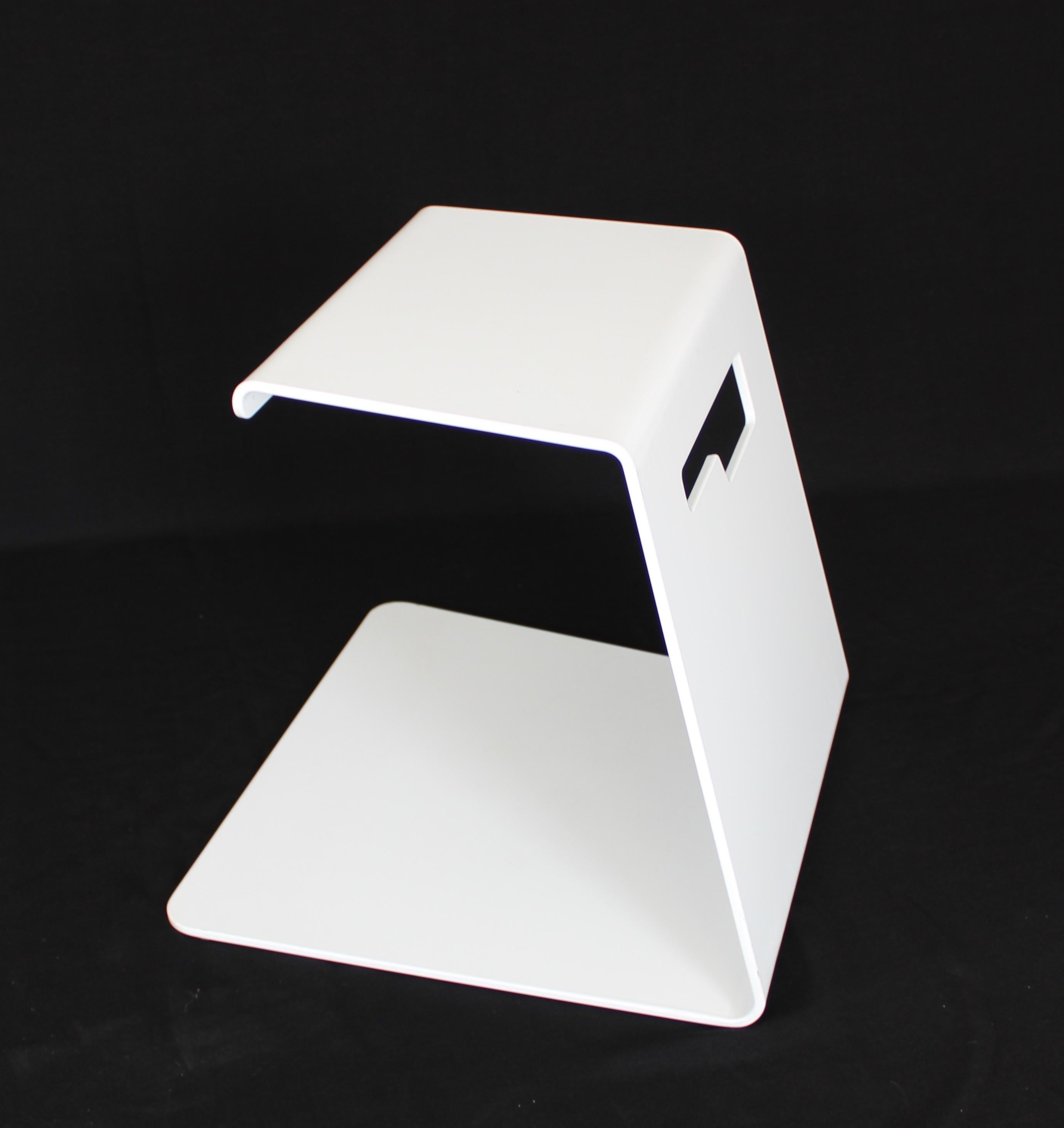 Modern Jonathan Nesci Folded Aluminum Powder Coated White Jack Stool For Sale